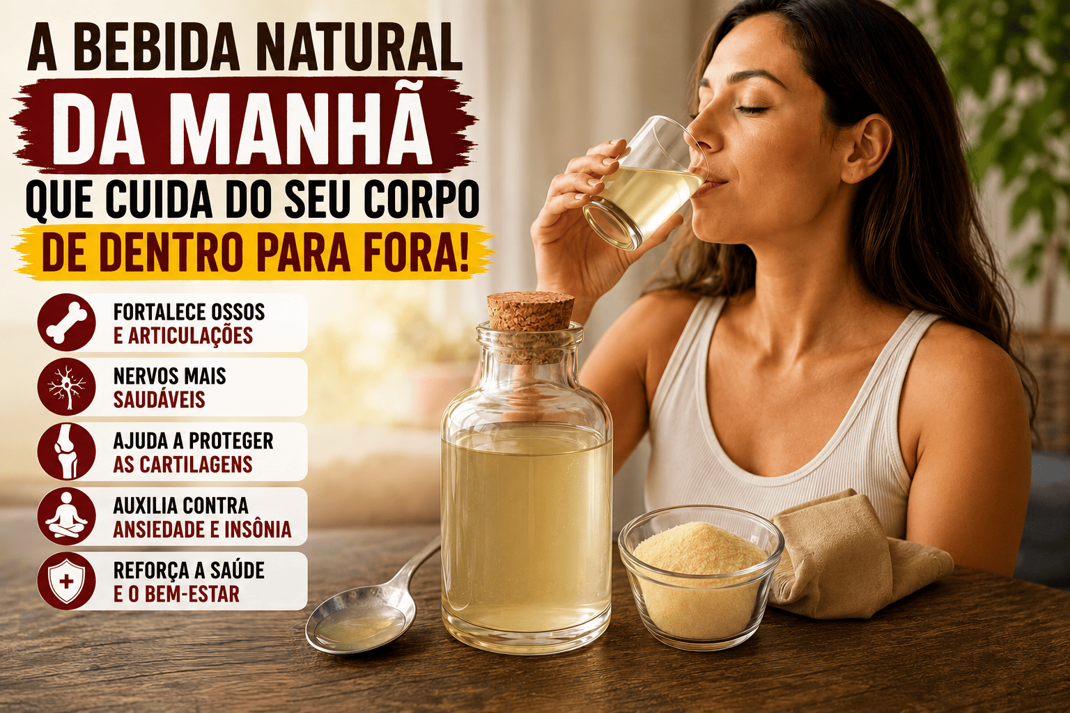 A BEBIDA NATURAL DA MANHÃ QUE MUITAS PESSOAS USAM PARA CUIDAR DOS OSSOS, ARTICULAÇÕES E ENERGIA DO DIA