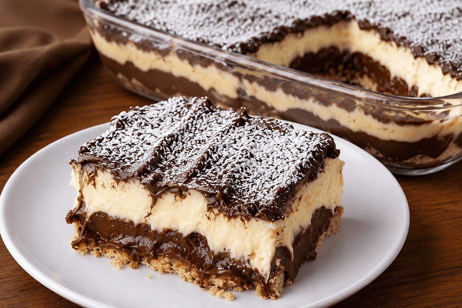 Sobremesa Cremosa de Chocolate com Creme Branco: a sobremesa gelada que derrete na boca